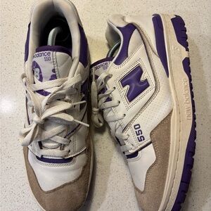 New Balance 550 White and Purple Sneakers